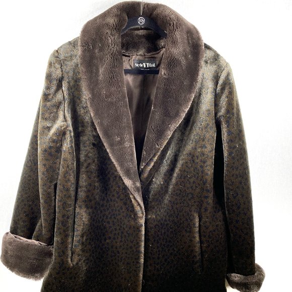 Style VI LTD Faux Fur Vintage Leopard Winter Coat - Picture 2 of 11